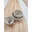 To grandchildren, Personalized gift for kids Made to order, set for children, Fan Design ceramic  bowl, pretty bird, colors, cup with handle
Seller details