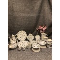 Myott Finlandia Staffordshire Dinner, desert plates, cereal bowls, saucers, mugs, pitcher, tea pots, creamer, salt, pepper shaker