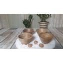 Set of 4 mango wood bowls