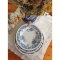 Villeroy & Boch, Valeria series, blue transferware, old series, exclusive tableware, dinner service, antique tableware, dinner plates, soup plates