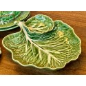 Bordallo Pinheiro Green Cabbage Plates | Chip & Dip | Double Salt Dip