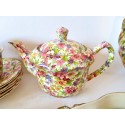 Vintage 40s 50s James Kent Fenton DuBarry Made in England Chintz Floral Du Barry China Dishes Teapot Serving Plates Teacups Bowls Creamer