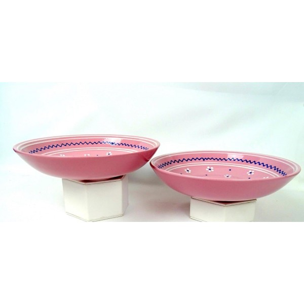 Gmundner Keramik Porcelain 2 Austria Pink Enamel Flowers 8" Soup Bowls
Seller details