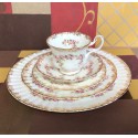 Royal Albert Dimity Rose Five Piece Dinnerware Set, Bone China England Wedding Gift Bridal Shower