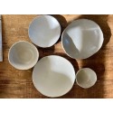 Santa Barbara off-white ceramic plates white dinnerware - silky off-white glaze - cool and clean and inspired by nature SET FOR ONE