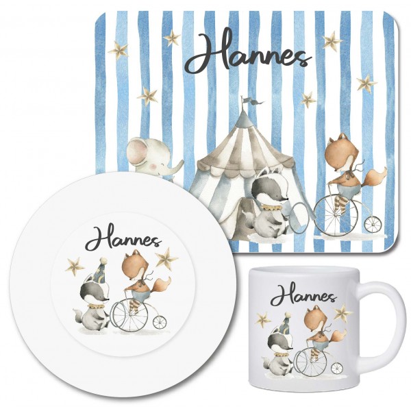 Children's tableware set personalized with name / breakfast board children's plates and cups with name / circus
Seller details