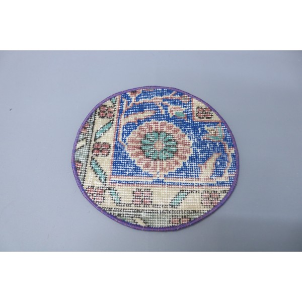 Dining Accessory, Kitchen Decor, Table, Blue Supla, Rug Supla, Washable Placemat, Round Placemat, Decorative Placemat,