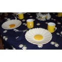 EASTER Lunch French Daisy Plates with Embroidered Tablecloth/Napkins and Centerpeice Item #TD 101 Dinnerware Sets