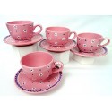 Gmundner Keramik Porcelain Austria 4 Pink Enamel Flowers 2 5/8" Cup & Saucer Set
Seller details