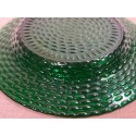 Vintage Emerald Green Oval Hobnail Mid-Century Glass Dinnerware | Choose From: Dinner Plate, Salad Plate, Dessert Plate, Or Flat Cup