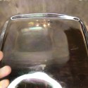 Vintage Set of 8, Clear Rainbow Iridescent Opalescent Lusterware Freeform Square Colorful Glowing Thick Heavy Glass Dinner Plates
