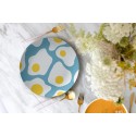 Sunny Side Up Eggs Plate - Blue Background, Customizable with Name/Initial
Seller details