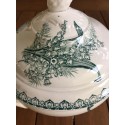 Old earthenware tureen on foot stamped Amandinoise St Amand Model "Muguet"